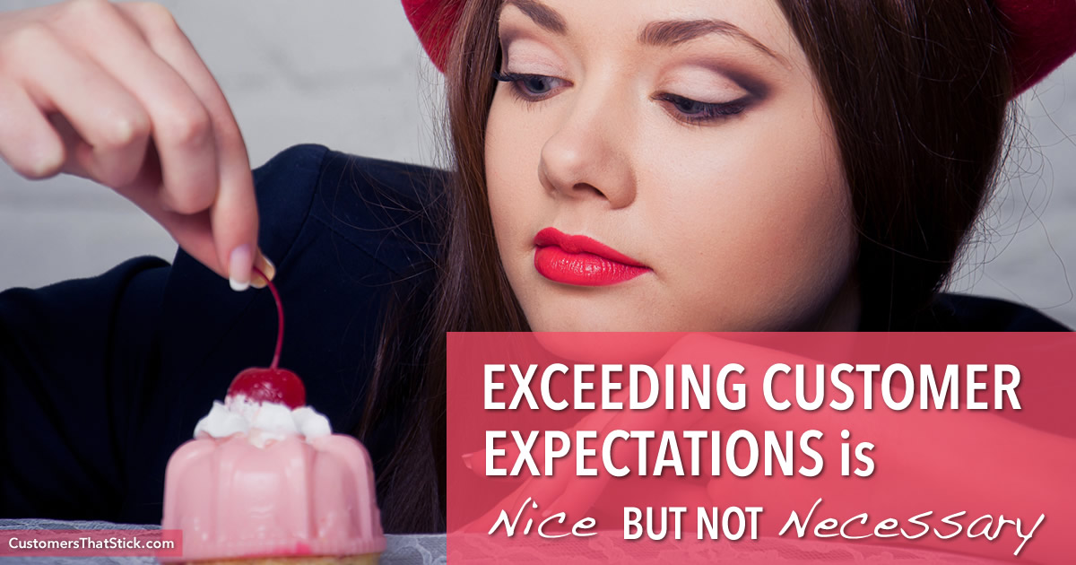 Exceeding Customer Expectations Is Nice but Not Necessary | Cherry on Cake 