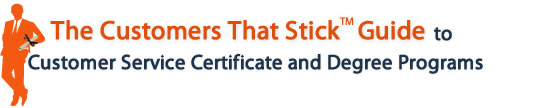 Customers That Stick Guide to Online Customer Service Certificate and Degree Programs Banner